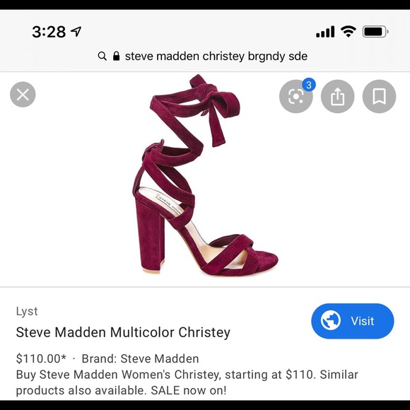 Steve Madden Christey Burgundy Heel - Picture 3 of 7